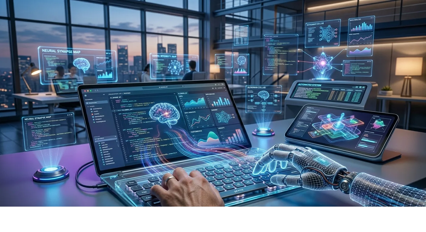 Human and ai working on a task